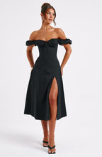 Courtney Midi Dress - Black - Napalia