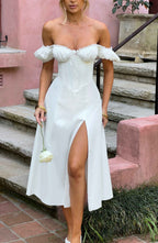 Courtney Midi Dress - Ivory - Napalia