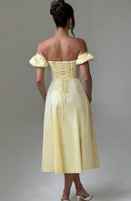 Courtney Midi Dress - Lemon - Napalia