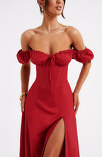 Courtney Midi Dress - Red - Napalia