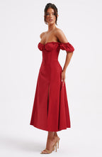 Courtney Midi Dress - Red - Napalia