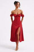 Courtney Midi Dress - Red - Napalia
