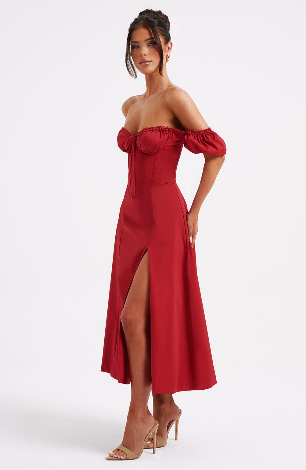 Courtney Midi Dress - Red - Napalia