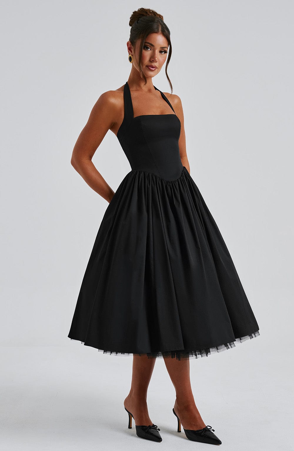 Cressida Midi Dress - Black - Napalia