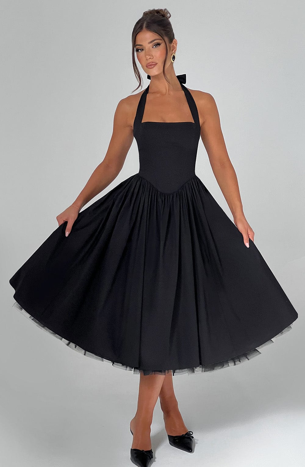 Cressida Midi Dress - Black - Napalia