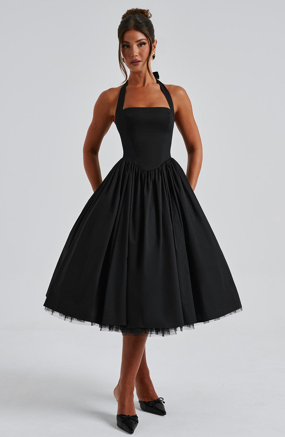 Cressida Midi Dress - Black - Napalia