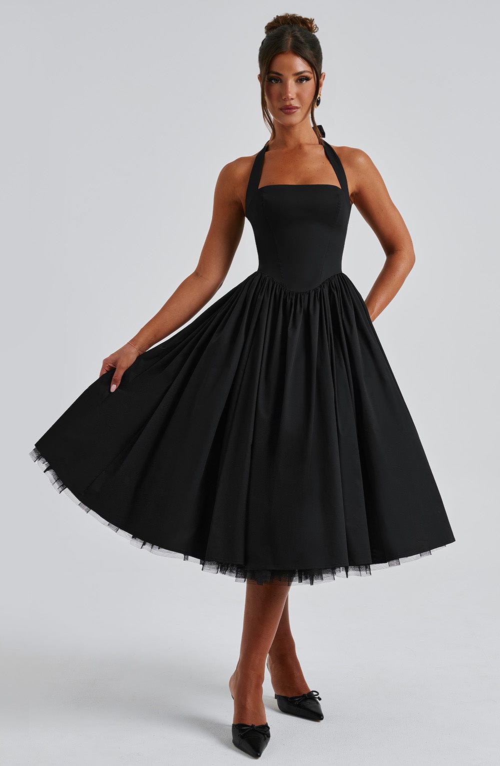 Cressida Midi Dress - Black - Napalia