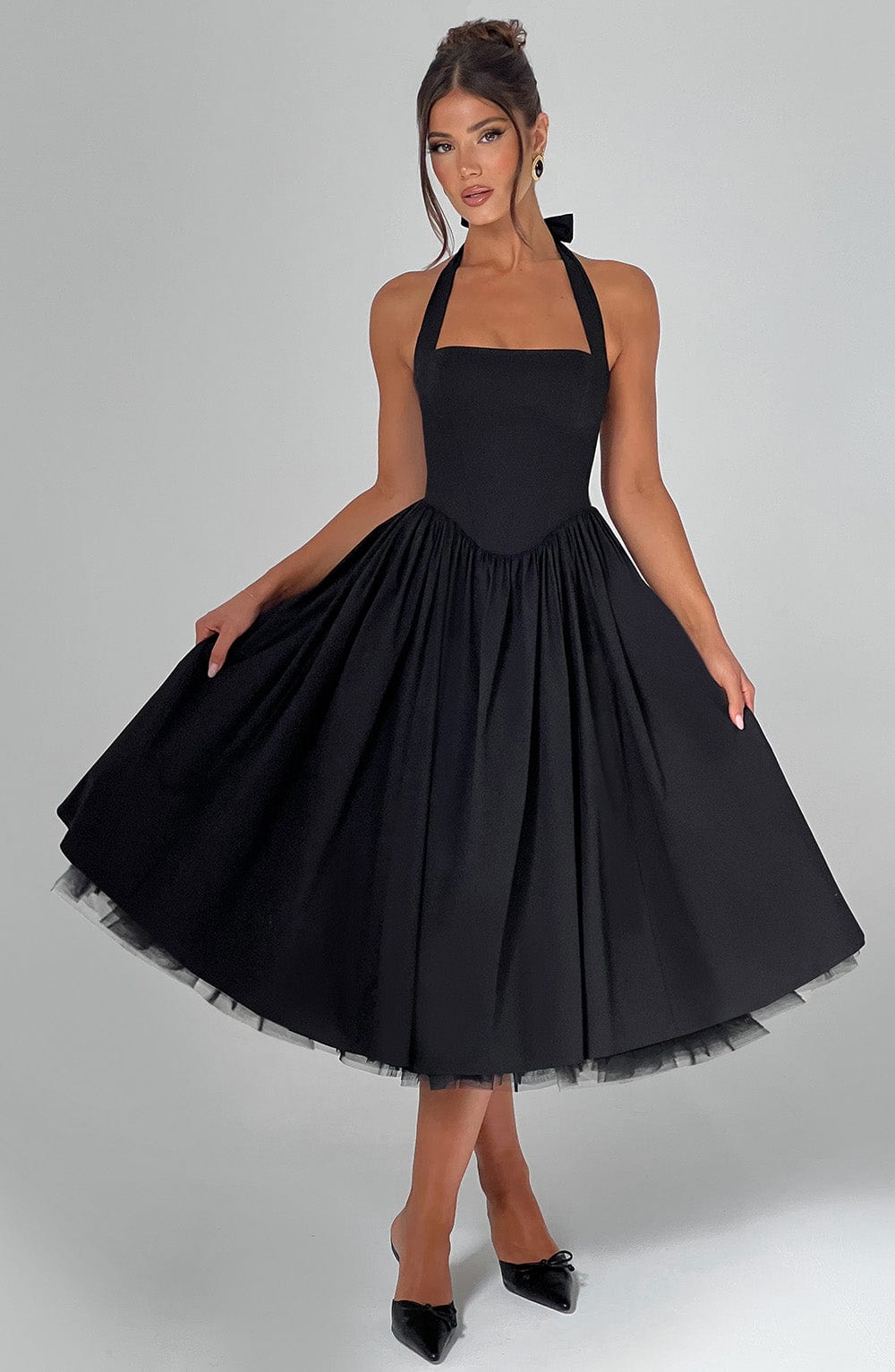 Cressida Midi Dress - Black - Napalia