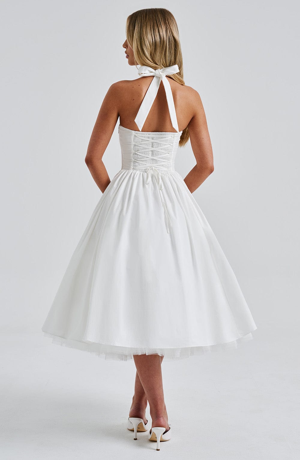Cressida Midi Dress - Ivory - Napalia