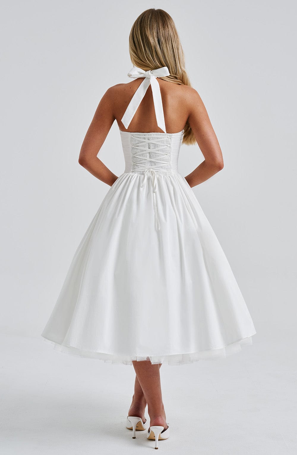 Cressida Midi Dress - Ivory - Napalia