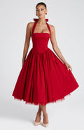 Cressida Midi Dress - Red - Napalia