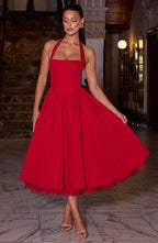 Cressida Midi Dress - Red - Napalia