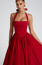 Cressida Midi Dress - Red - Napalia