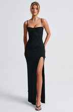 Dalary Maxi Dress - Black Lined - Napalia