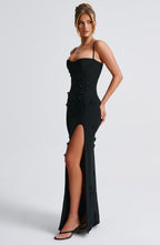 Dalary Maxi Dress - Black Lined - Napalia