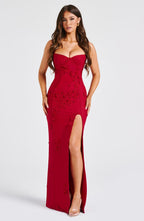 Dalary Maxi Dress - Red Lined - Napalia