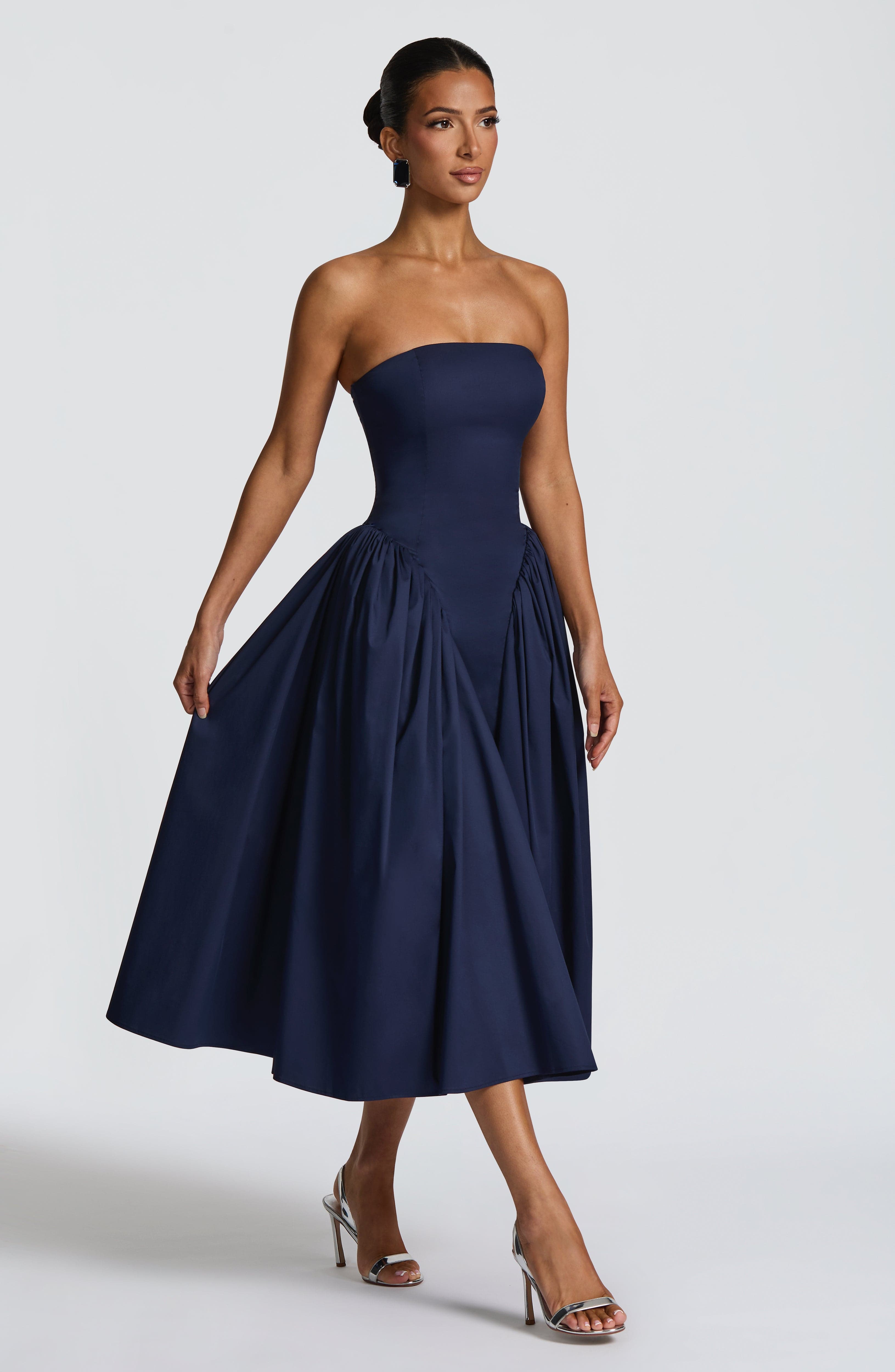 Darla Midi Dress - Navy - Napalia