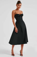 Deanna Midi Dress - Black - Napalia