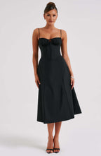 Deanna Midi Dress - Black - Napalia