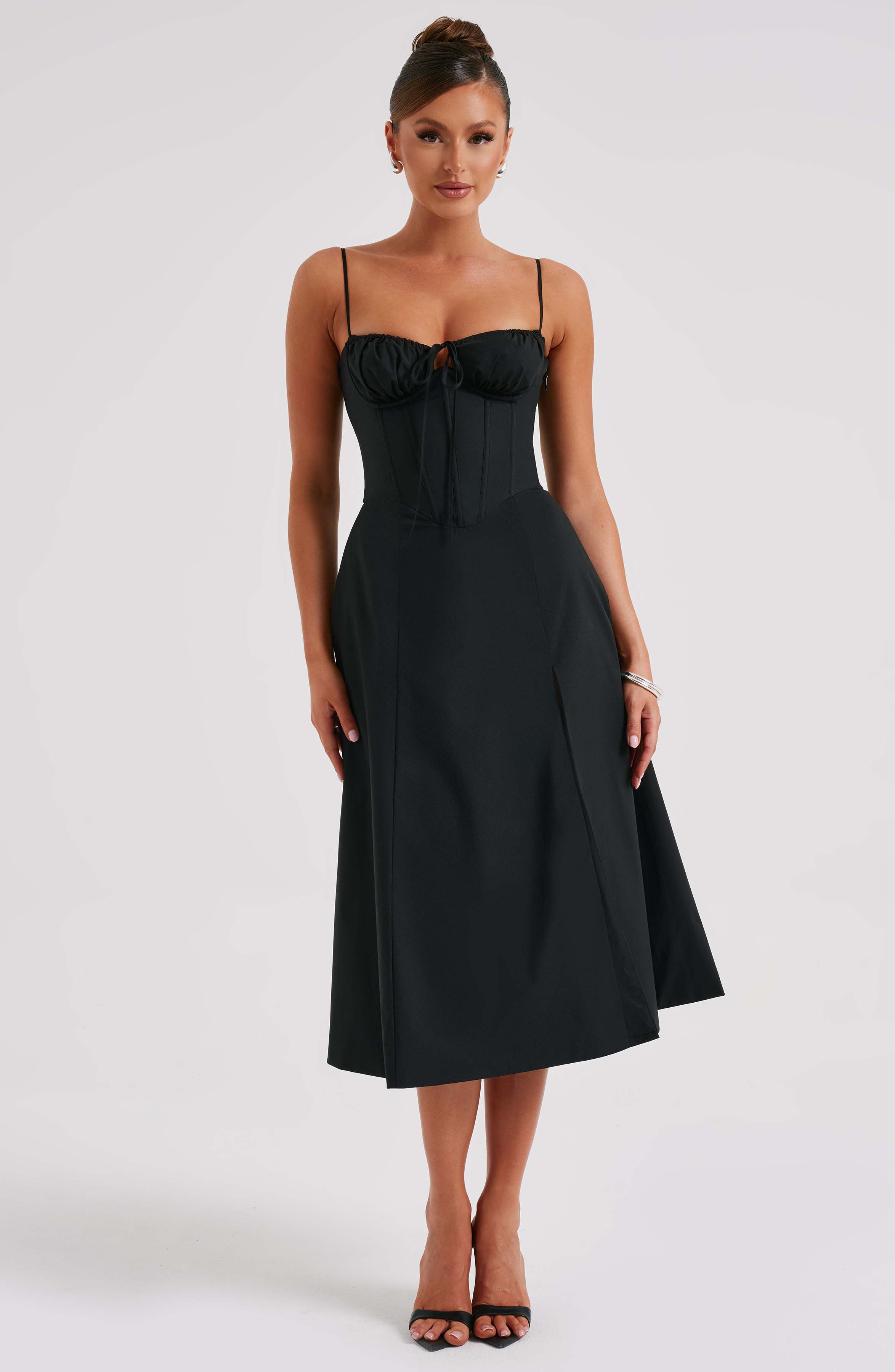 Deanna Midi Dress - Black - Napalia