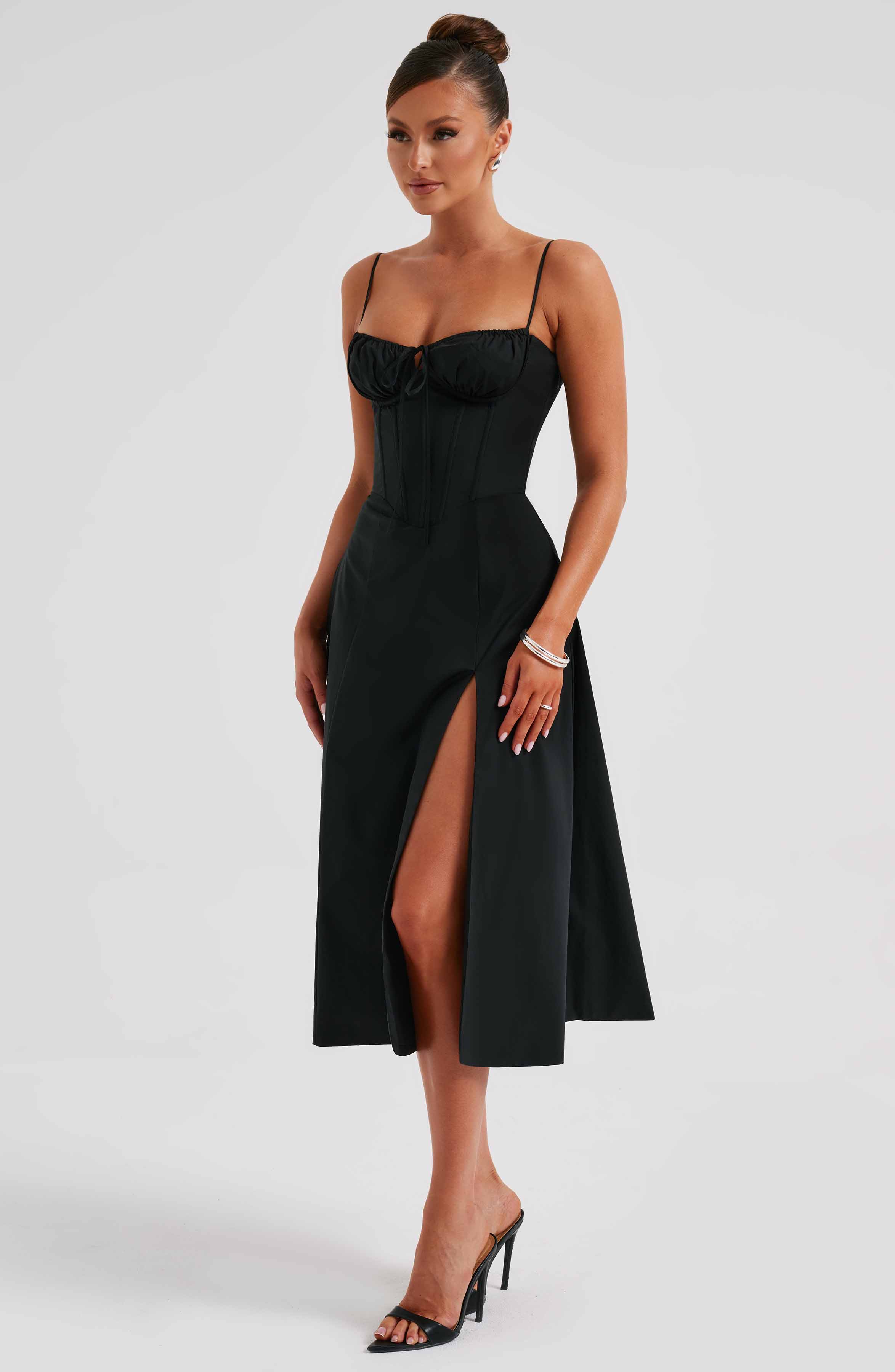 Deanna Midi Dress - Black - Napalia