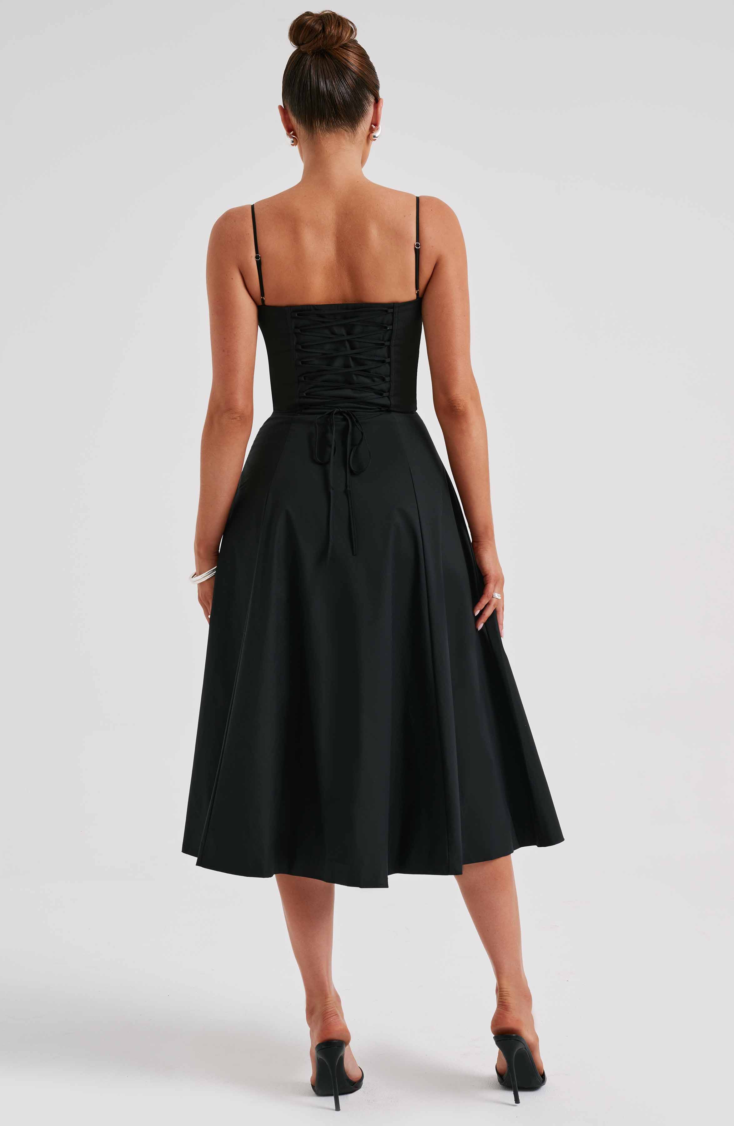 Deanna Midi Dress - Black - Napalia