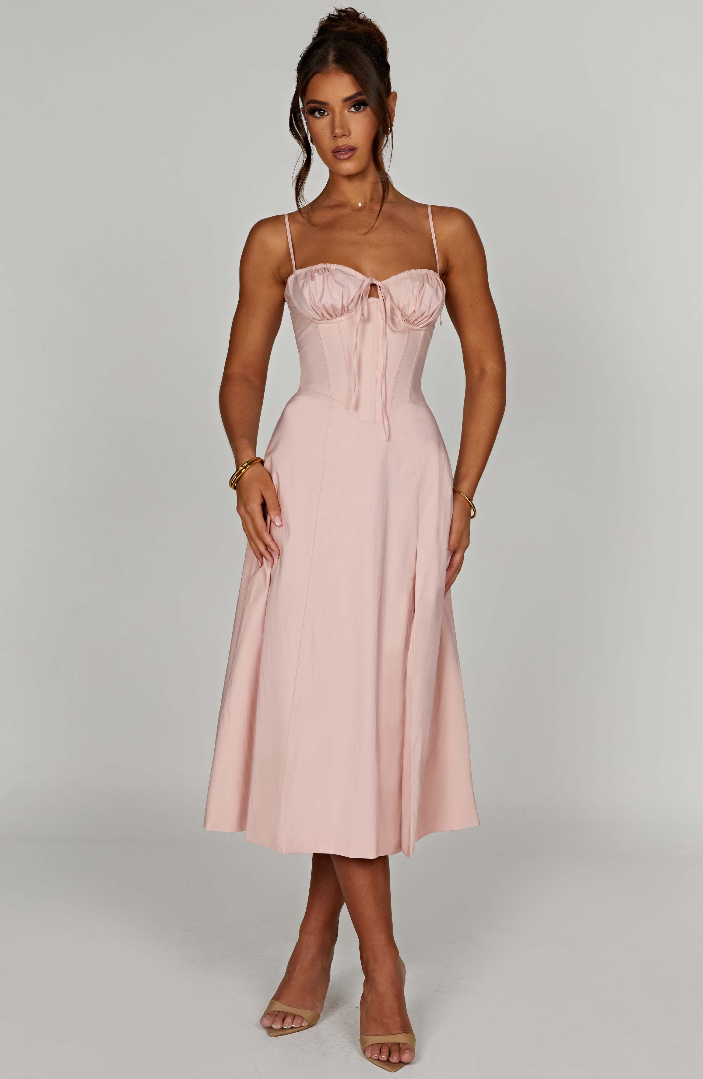 Deanna Midi Dress - Blush - Napalia