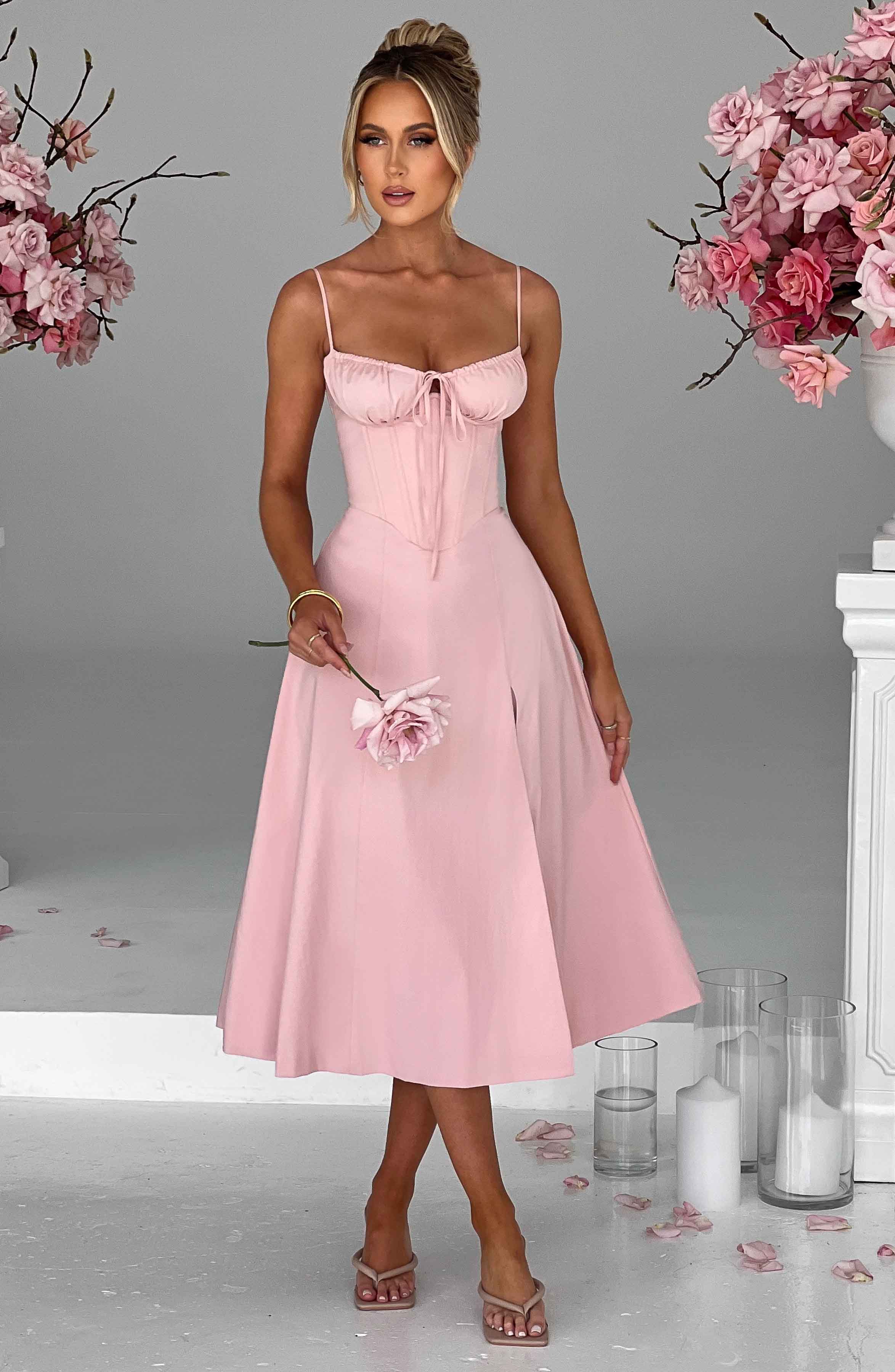 Deanna Midi Dress - Blush - Napalia