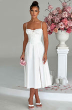 Deanna Midi Dress - Ivory - Napalia