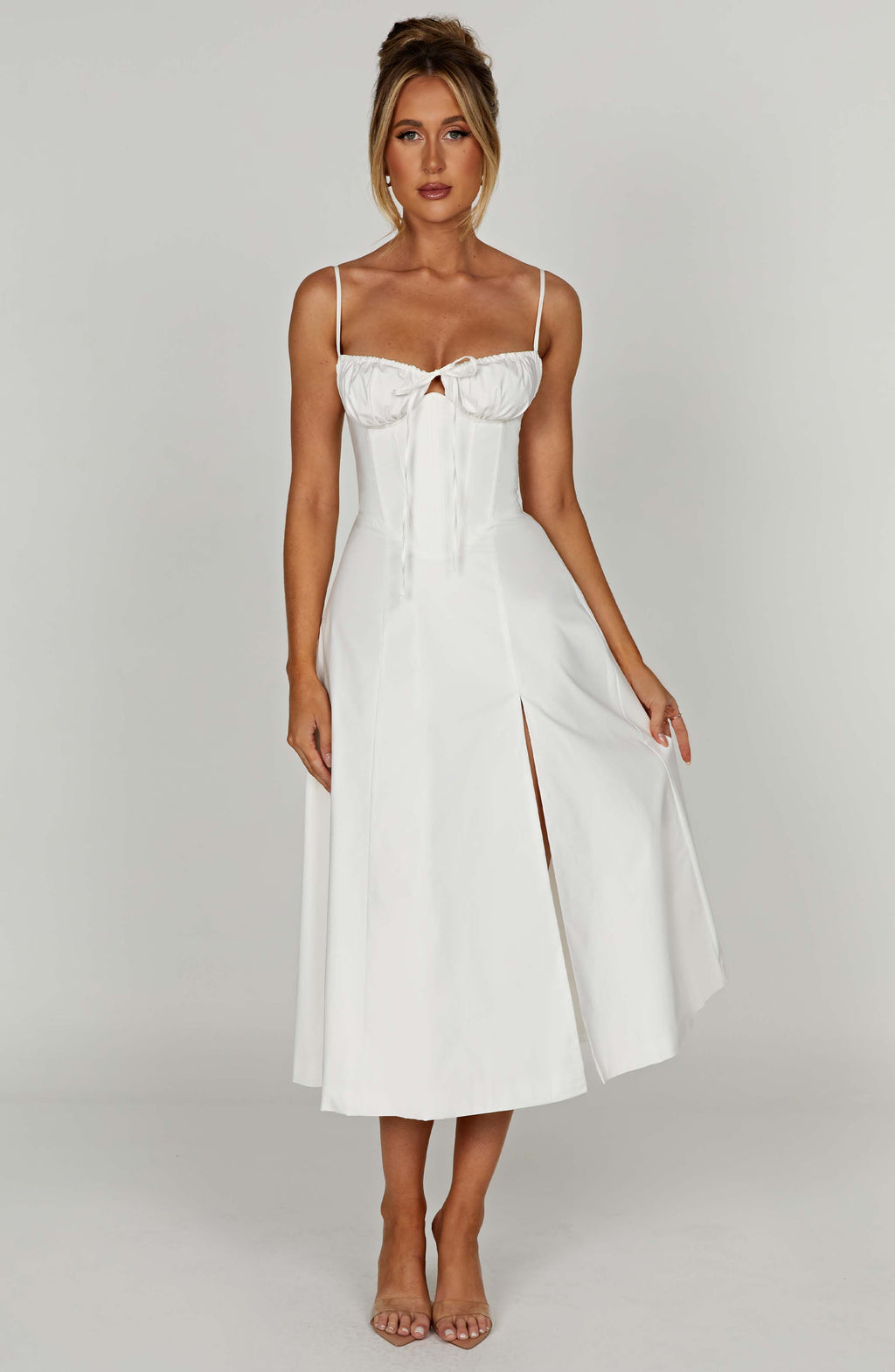 Deanna Midi Dress - Ivory - Napalia