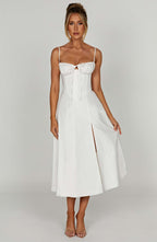 Deanna Midi Dress - Ivory - Napalia