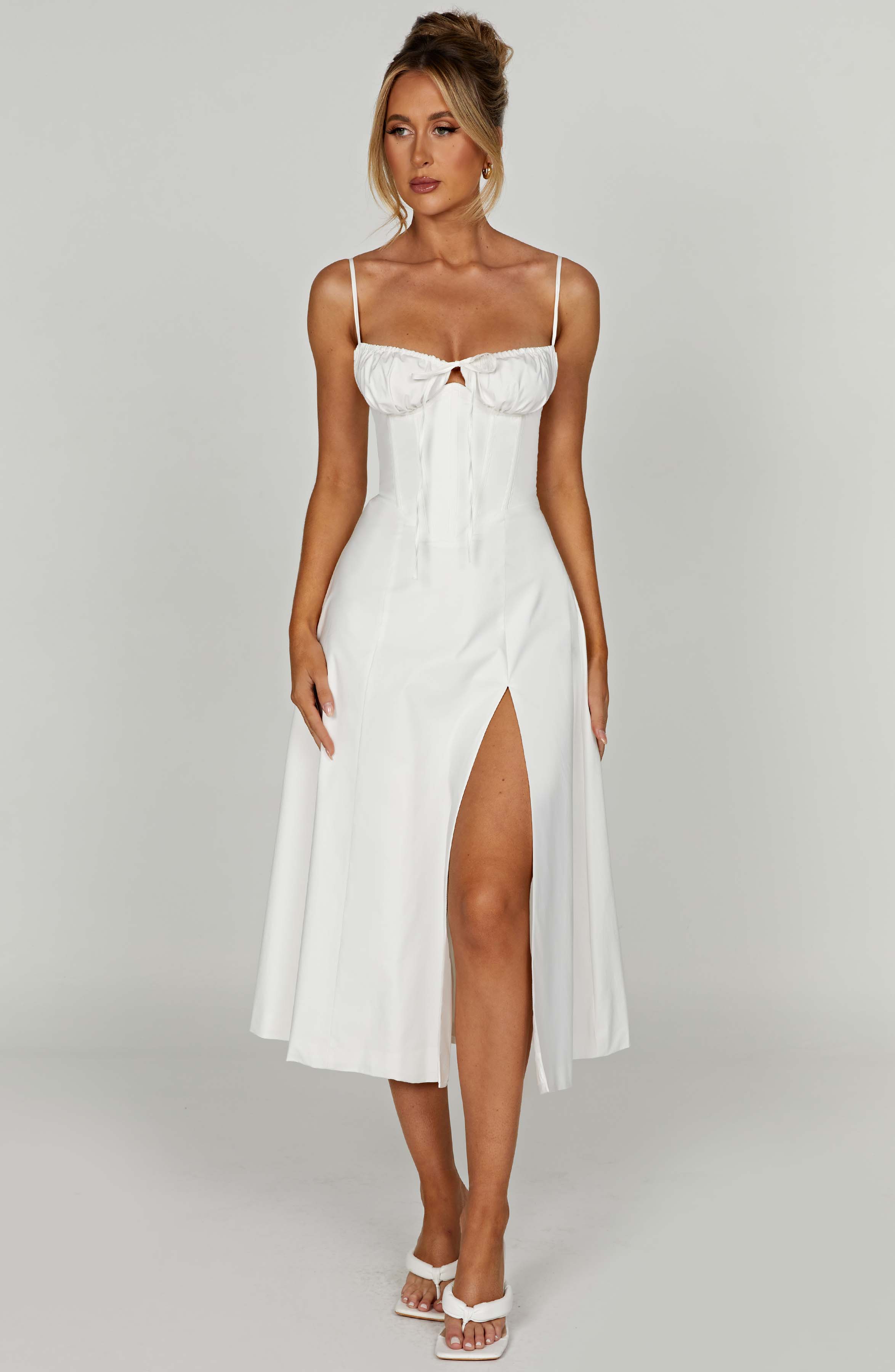 Deanna Midi Dress - Ivory - Napalia