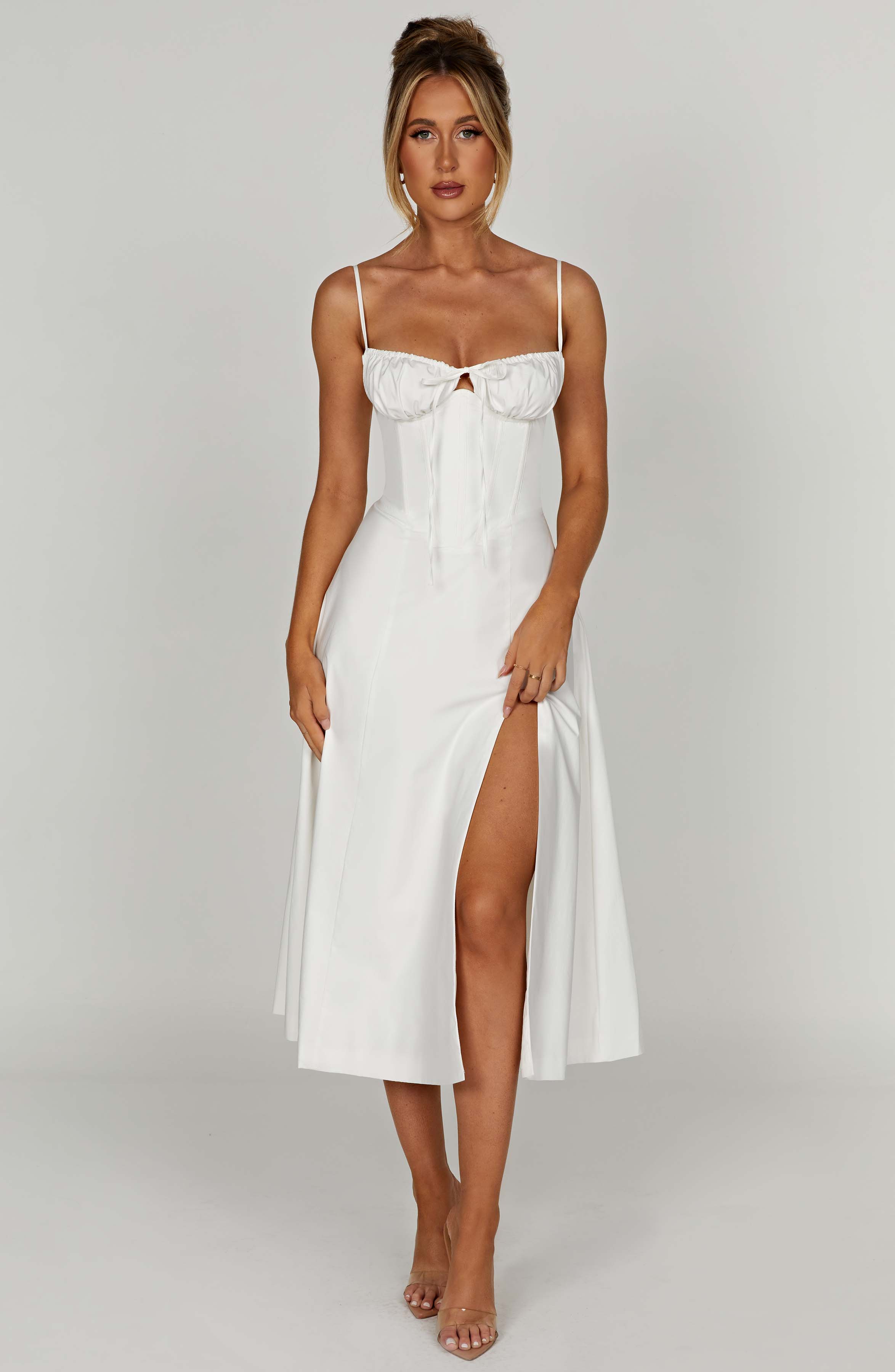 Deanna Midi Dress - Ivory - Napalia
