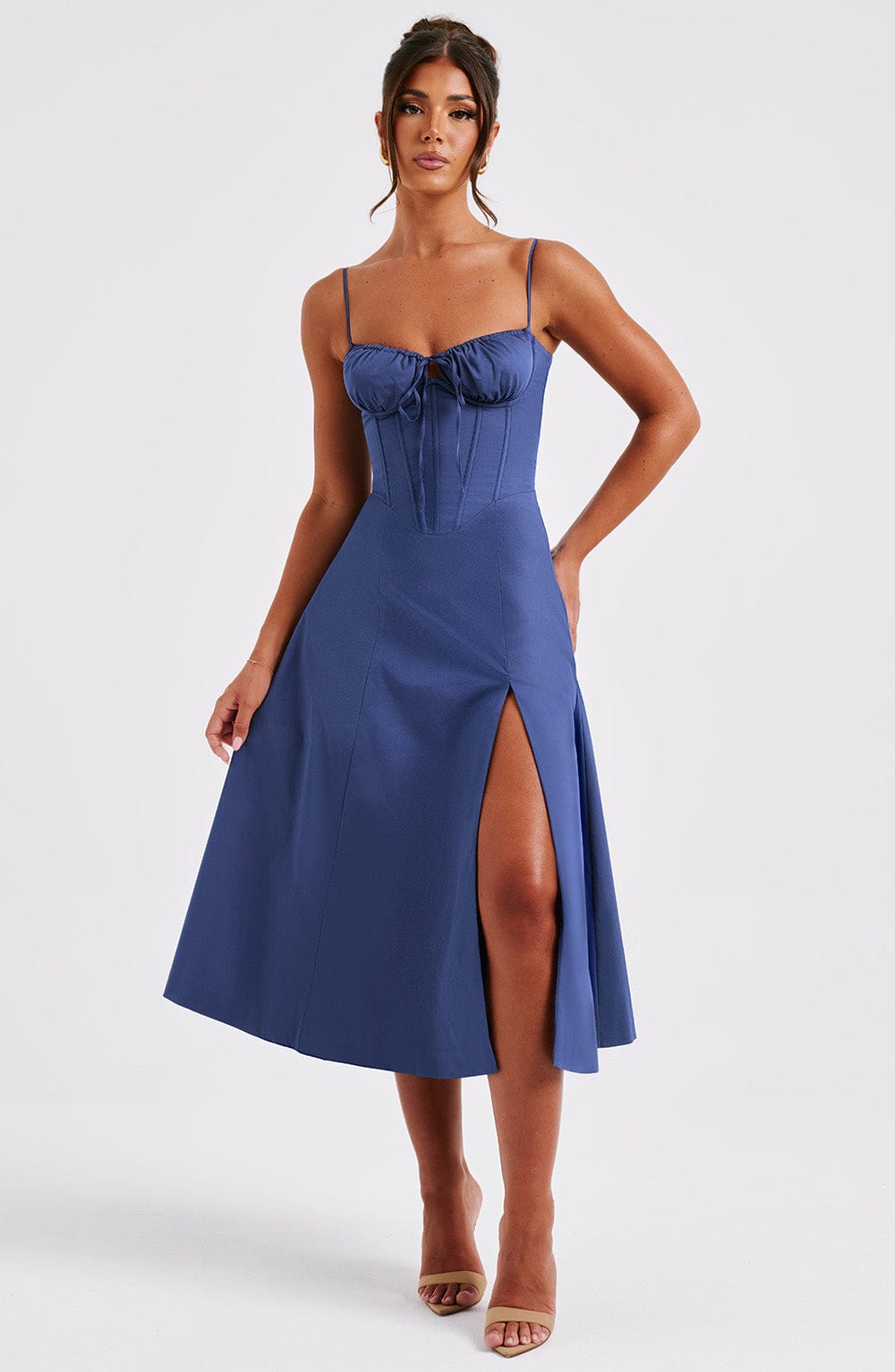 Deanna Midi Dress - Navy - Napalia