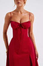 Deanna Midi Dress - Red - Napalia