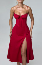 Deanna Midi Dress - Red - Napalia
