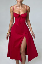 Deanna Midi Dress - Red - Napalia
