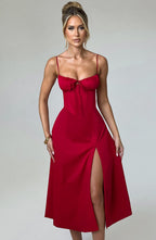 Deanna Midi Dress - Red - Napalia