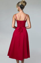 Deanna Midi Dress - Red - Napalia