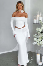 Deema Maxi Skirt - Ivory - Napalia