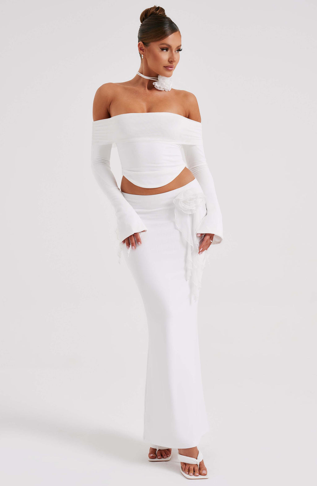Deema Maxi Skirt - Ivory - Napalia