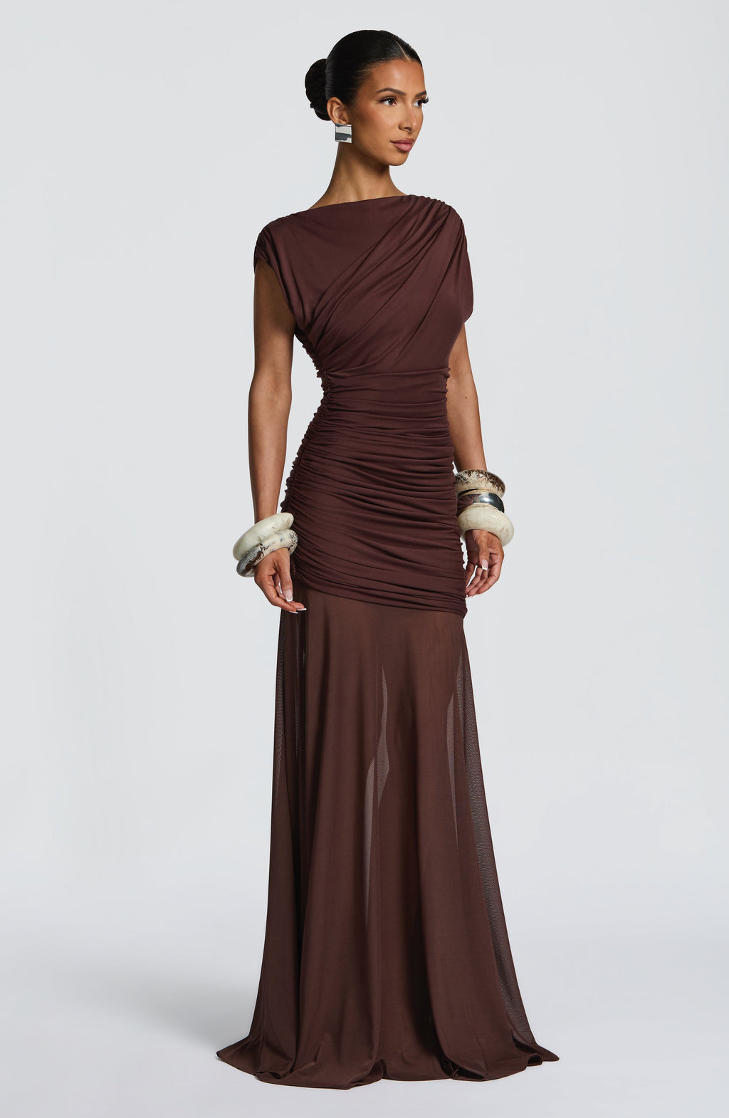 Demelza Maxi Dress - Plum Brown - Napalia