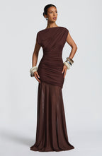 Demelza Maxi Dress - Plum Brown - Napalia