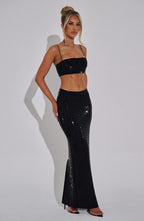 Dimity Maxi Skirt - Black - Napalia