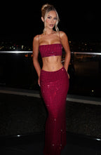 Dimity Maxi Skirt - Wine - Napalia