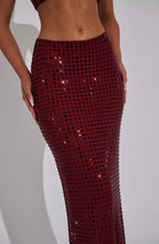Dimity Maxi Skirt - Wine - Napalia