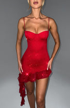 Dixie Mini Dress - Red Sparkle - Napalia