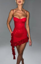 Dixie Mini Dress - Red Sparkle - Napalia
