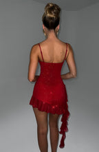 Dixie Mini Dress - Red Sparkle - Napalia