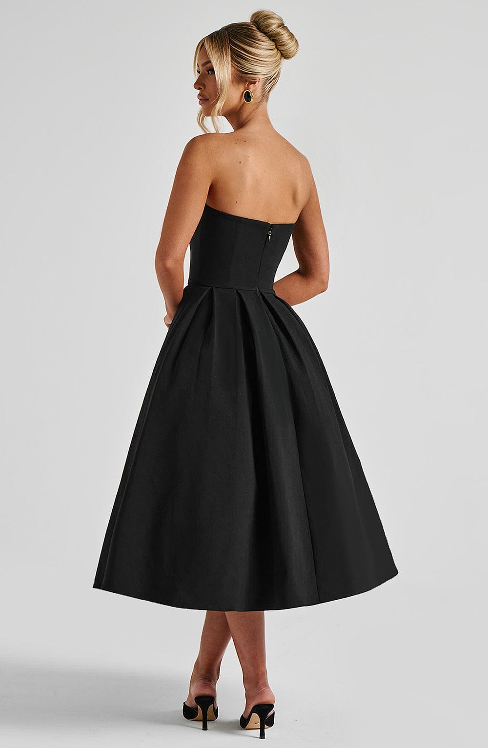 Edith Midi Dress - Black - Napalia